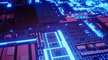 Gelecekçi elektronik devre kartı. Merkezi Bilgisayar İşlemcileri Konsepti. Teknolojik ve bilimsel geçmiş. Entegre iletişim işlemcisi. 3B görüntüleme.