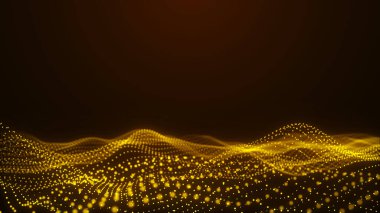 Ağ bağlantısı noktaları ve çizgileri. Veri teknolojisi çizimi. Dinamik dalgalı soyut bir arkaplan. Pleksus. 3d oluşturma.