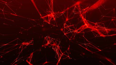 Ağ bağlantısı yapısı. Noktalar ve doğrular birleştiriliyor. Büyük veri. Soyut teknoloji geçmişi. Pleksus etkisi. 3d oluşturma.