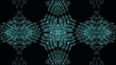 Geometrik desenli soyut kaleydoskop. Kaleydoskopik arka plan tasarımı. Hipnotize edici bir geçmiş. Parlak desenli renkli soyut kaleydoskop animasyonu. Mücevher arka planı. 3d oluşturma.