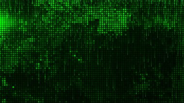 Yeşil karelerin kusursuz ve soyut arkaplanı. Soyut eğim arkaplanı. Web tasarımı için arka plan. Küçük kare basit bilgisayar mozaik blokları. 3d oluşturma