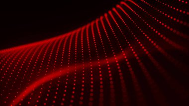 Ağ bağlantısı noktaları ve çizgileri. Veri teknolojisi çizimi. Dinamik dalgalı soyut bir arkaplan. Pleksus. 3d oluşturma.