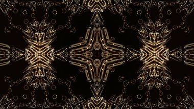 Geometrik desenli soyut kaleydoskop. Kaleydoskopik arka plan tasarımı. Hipnotize edici bir geçmiş. Parlak desenli renkli soyut kaleydoskop animasyonu. Mücevher cazibesi soyut şekiller. Mücevher arka planı. 3d oluşturma.