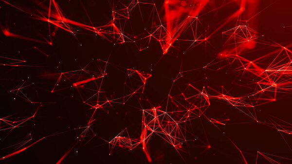 Network connection structure. Connecting points and lines. Big data. Abstract technology background. Plexus effect. 3d rendering.