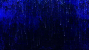 Mavi karelerin kusursuz ve soyut arkaplanı. Soyut eğim arkaplanı. Web tasarımı için arka plan. Küçük kare basit bilgisayar mozaiği blokları. Kusursuz döngü
