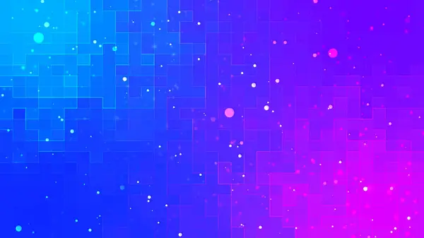 Seamless abstract background of blue squares and bright particles. Abstract gradient background. Background for web design. Small square simple computer mosaic blocks