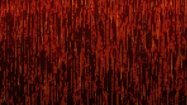 Pozadí Řádků Malých Čtverců Měnících Barvu Pohybujících Chaoticky Pixelová Grafika — Stock video