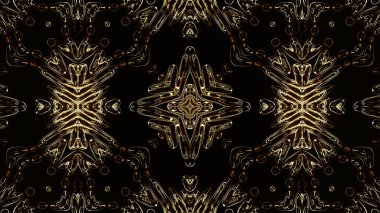 Geometrik desenli soyut kaleydoskop. Kaleydoskopik arka plan tasarımı. Hipnotize edici bir geçmiş. Parlak desenli renkli soyut kaleydoskop animasyonu. Mücevher cazibesi soyut şekiller. Mücevher arka planı. 3d oluşturma.