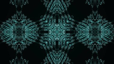 Geometrik desenli soyut kaleydoskop. Kaleydoskopik arka plan tasarımı. Hipnotize edici bir geçmiş. Parlak desenli renkli soyut kaleydoskop animasyonu. Mücevher arka planı. 3d oluşturma.