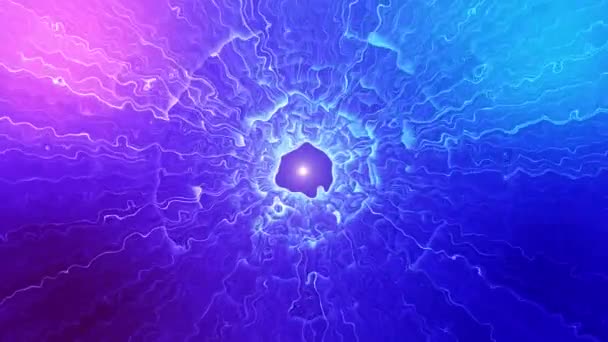 有生命的圆形粒子波 分形噪音背景 摘要彩色分形噪声液体波 技术或科学横幅 4K动画 — 图库视频影像