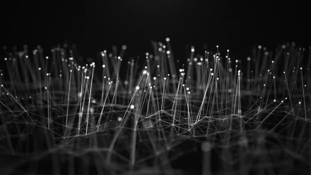 Мережеві Точки Лінії Єднання Ілюстрація Технологій Даних Абстрактний Фон Динамічною — стокове відео