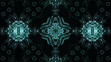 Geometrik desenli soyut kaleydoskop. Kaleydoskopik arka plan tasarımı. Hipnotize edici bir geçmiş. Parlak desenli renkli soyut kaleydoskop animasyonu. Mücevher arka planı. 3d oluşturma.