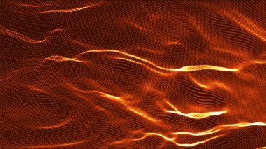 Soyut dijital parçacık dalgası. Fütürist noktalı dalga. Büyük veri dijital kodu. Teknoloji ya da bilim afişi. Teknoloji arka plan vektörü. Vektör illüstrasyonu