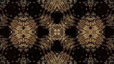 Geometrik desenli soyut kaleydoskop. Kaleydoskopik arka plan tasarımı. Hipnotize edici bir geçmiş. Parlak desenli renkli soyut kaleydoskop animasyonu. Mücevher cazibesi soyut şekiller. Mücevher arka planı. 3d oluşturma.