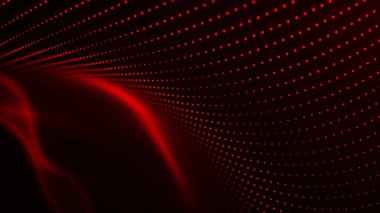 Teknoloji geçmişi. Gelecekçi nokta dalgası. Parçacıkların soyut dijital dalgası. Karanlık arka plan. Bağlantı yapısı. Pleksus. 3d oluşturma.