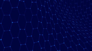 Geleceğin altıgen arka planı. Soyut teknoloji geçmişi. Teknoloji konsepti. Soyut 3d vektör çizimi