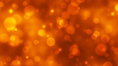 Bokeh halkası turuncu-sarı renkli soyut arkaplan. Renkli daire şekilli soyut illüstrasyon. Bokeh efektli soyut turuncu arka plan. 3B Vektör