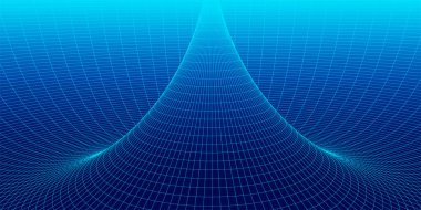 Torus 'u birbirine bağlı çizgiler ve noktalarla çerçevele. Solucan deliği portalının üç boyutlu dokusu ve ağ yapısı. Çokgen ağ ögesi.