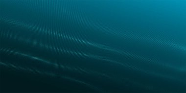 Gelecekçi nokta dalgası. Soyut dijital parçacık dalgası. Teknoloji geçmişi. Renkli müzik dalgası. Hafif arkaplan. Yumuşak, dalgalı kıvrımları olan dijital bir arkaplan. 3B vektör illüstrasyonu.