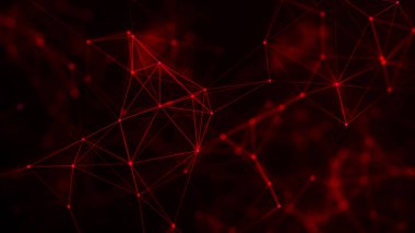 Noktaları ve çizgileri birleştiren soyut bir arkaplan. Ağ bağlantısı yapısı. Pleksus etkisi. Vektör İllüstrasyonu.