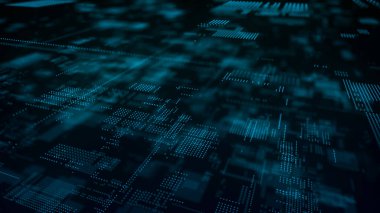 Fütürist yüksek teknoloji çizimi. Siber uzayda veri iletimi kavramı. Bilim teknolojisi geçmişi. Matrix. İkili kod. Büyük veri görselleştirmesi. Vektör illüstrasyonu.