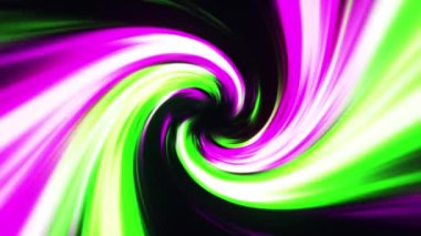 Dairesel, çok renkli dönen bir dalganın animasyonu. Renkli çizgiler spiral şeklinde hareket eder. Parlak arkaplan çizgilerinin neon rengi. 4K içinde parlak renkli soyut canlandırma. 