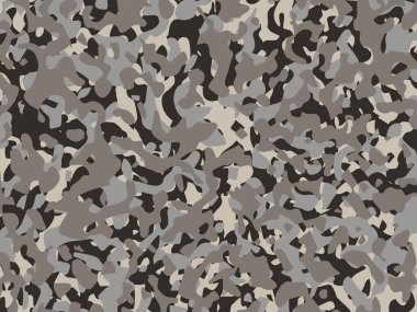 Kusursuz kamuflaj deseni. Askeri kamuflaj üniformalı yüzeye yakın çekim. Elbise, kağıt, kumaş ve askeri boyada kusursuz doku. Ordu geçmişi, vektör deseni.
