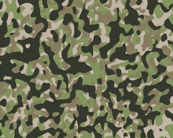 Kusursuz kamuflaj deseni. Askeri kamuflaj üniformalı yüzeye yakın çekim. Elbise, kağıt, kumaş ve askeri boyada kusursuz doku. Ordu geçmişi, vektör deseni.