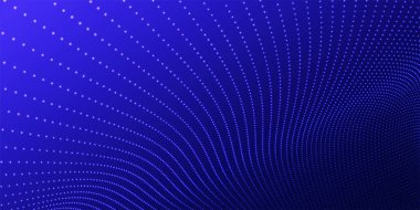 Gelecekçi nokta dalgası. Soyut dijital parçacık dalgası. Teknoloji geçmişi. Renkli müzik dalgası. Hafif arkaplan. Yumuşak, dalgalı kıvrımları olan dijital bir arkaplan. 3B görüntüleme.