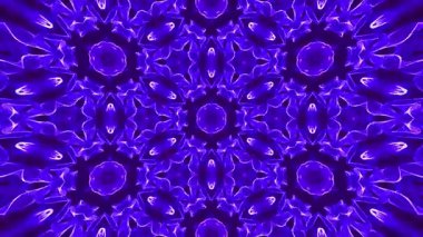 Renkli kaleydoskopik geometrik desenlerin soyut animasyonu. Kaleydoskopik arka plan tasarımı. Hipnotize edici bir geçmiş. 3 boyutlu görüntüleme. 4K canlandırması
