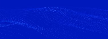 Gelecekçi nokta dalgası. Soyut dijital parçacık dalgası. Teknoloji geçmişi. Renkli müzik dalgası. Hafif arkaplan. Yumuşak, dalgalı kıvrımları olan dijital bir arkaplan. 3B görüntüleme.