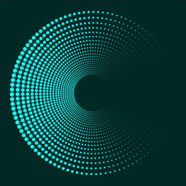 İnanılmaz Yarım Tonlu Spiral Efekti. Soyut Renkli Noktalı Daireler. Yuvarlak şekilli noktalar. Spiral Noktalı Arka plan, Simge. Düzenlenebilir Vektör Tasarım Elemanı