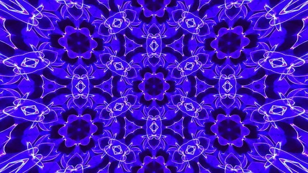 Soyut mavi ışık kaleydoskopu, canlı rezonansla maksimum görsel etki için tasarlanmış. Göz kamaştırıcı, büyüleyici kaleydoskop etkisi. Vektör illüstrasyonu