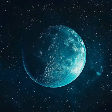 Gece Gök Vektörü illüstrasyonunda Göksel Ay