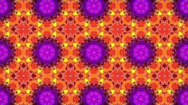 Renkli kaleydoskopik geometrik desenlerin soyut animasyonu. Kaleydoskopik arka plan tasarımı. Hipnotize edici bir geçmiş. 3 boyutlu görüntüleme. 4K canlandırması