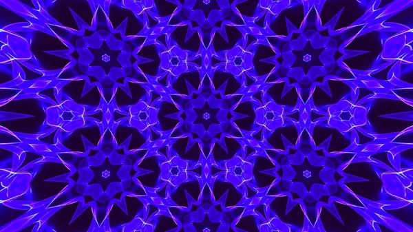 Soyut mavi ışık kaleydoskopu, canlı rezonansla maksimum görsel etki için tasarlanmış. Göz kamaştırıcı, büyüleyici kaleydoskop etkisi. Vektör illüstrasyonu