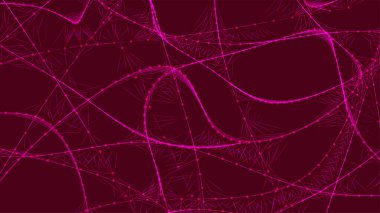 Noktaları ve çizgileri birleştiren soyut bir arkaplan. Sinirsel bağlantılar. Ağ bağlantısı yapısı. Dokuma efekti. 3B soyut vektör çizimi.