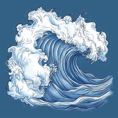 Okyanusun ihtişamı, bir deniz dalgasının dinamik bir gösterimi. Resimlerde köpük ve su girdabına dönüşen muazzam bir deniz dalgası tasvir ediliyor..