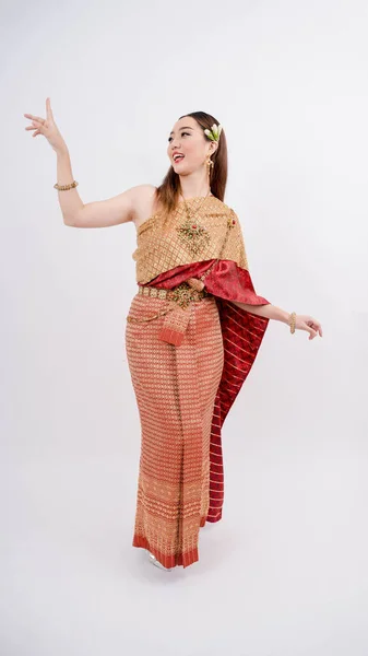 Young Lady Wearing Typical Traditional Thai Dress Identity Thai Culture — Stock Photo, Image
