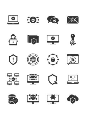 Siber güvenlik simgeleri, koruma, gizlilik