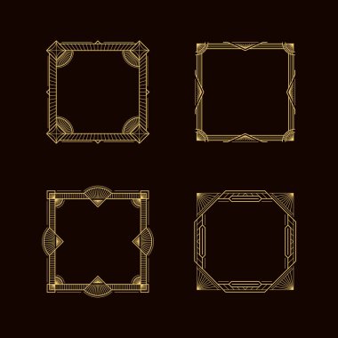 Art Deco Vintage Geometrik Çerçeve Koleksiyonu