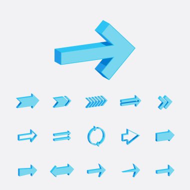 Mavi Geometrik 3D Ok Koleksiyonu