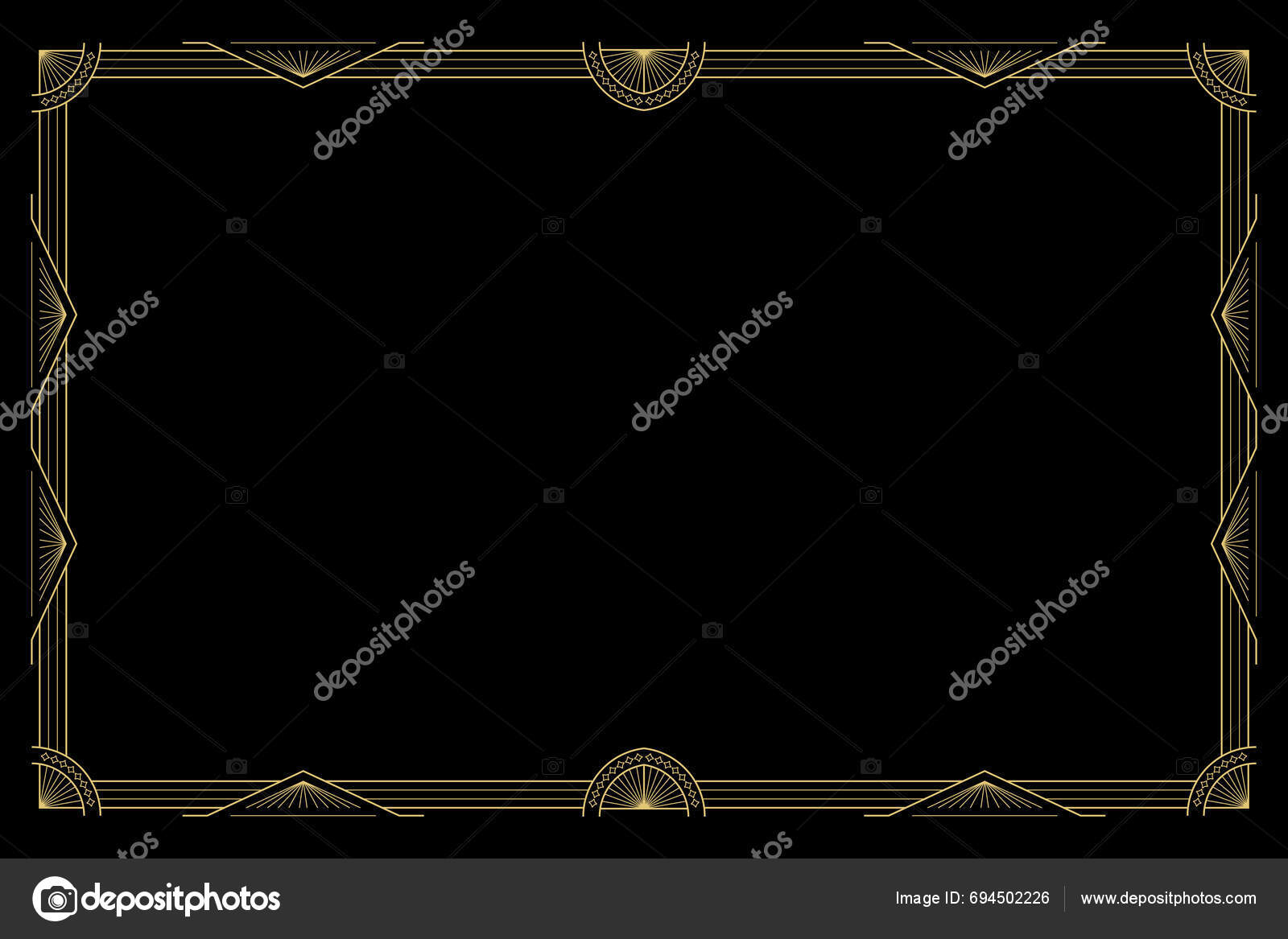 Art Deco Vintage Landscape Gold Certificate Frame Original Stroke