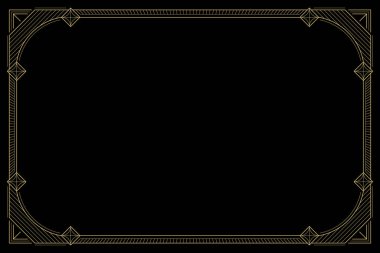 Art Deco Vintage Peyzaj Altın Sertifika Çerçevesi. Özgün vuruş, genişletilmemiş.