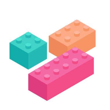 Plastik İnşaat Blokları ve Döşemeleri. Çocuklar ve çeşitli çocuk oyuncakları. Düz Plastik İnşaat Blokları.