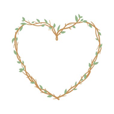Kalp Şeklinde Botanik Çelenk - Doğa Sevgisi Çerçevesi