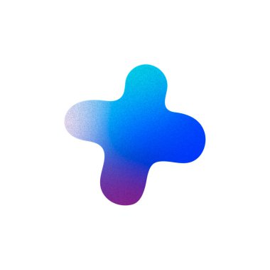 Renkli Grainy Gradient Tuhafiyeci Vahşi Freeform Shape. Mavi ve Mor Gradyan .