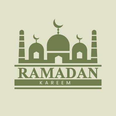 Ramazan basit logo vektör illüstrasyonu, Ramazan logosu, cami logosu