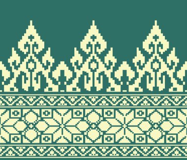 Traditional batik pattern vector illustration. Suitable for batik motifs, Malay songket cloth, clothing motifs, backgrounds, trimmings, carpets, knitwear, embroidery styles, etc. clipart