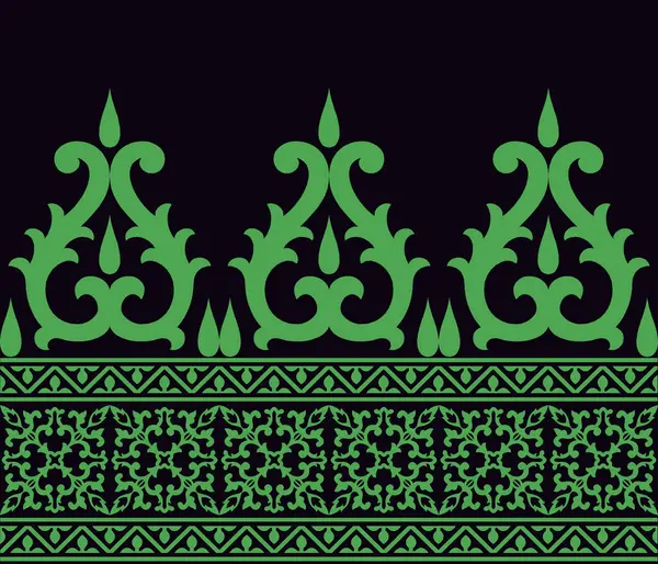 Endonezya Riau Malay batik motifinin vektör illüstrasyonu. Batik motifler, Malay şarkı bezi, giysi motifleri, arka plan, süslemeler, halı, örgü, nakış stili vs. için elverişli.